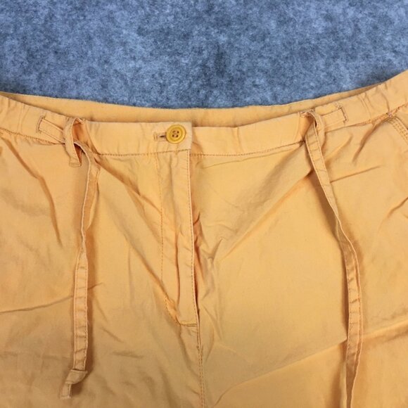 J Jill Pants MP 8P 10P Cargo Relaxed Cropped Capri Solid Yellow Oversized Tie - Picture 5 of 13